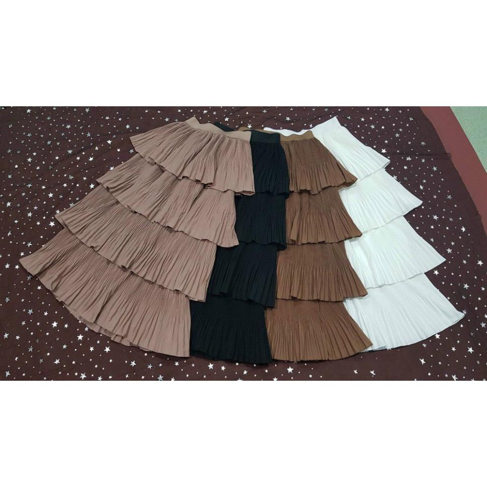 Chân Váy Xếp Li 4 Tầng Dáng Dài Cạp Cao hàng quảng châu. | BigBuy360 - bigbuy360.vn