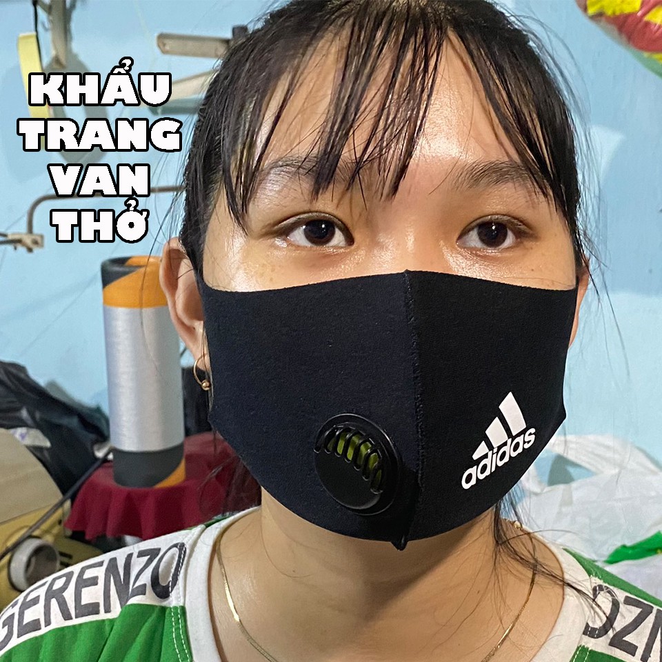 10 cái Khẩu trang 3D Van thở vải Su Polo Style dày đẹp, dễ thở, đeo không đau tai, in logo bằng decal Mỹ