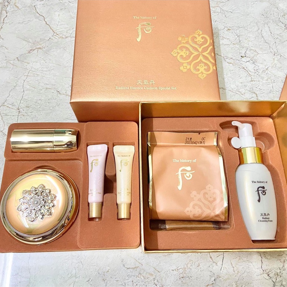 Set Phấn Nước Tái Sinh Cao Cấp Whoo Cheongidan Radiant Essence Cushion #21 Special Set