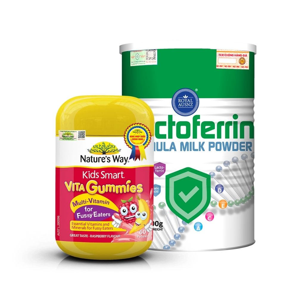 Combo Kẹo Nature's Way Vita Gummies Fussy Và Sữa ROYAL AUSNZ Lactoferrin Formula 400g Tăng Đề Kháng, Giúp Trẻ Ăn Ngon