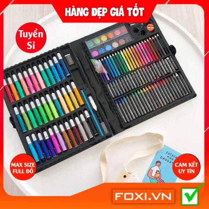 Hộp bút màu 4 tầng 46 chi tiết cho trẻ Foxi-giúp bé tha hồ vui chơi phát triển trí tưởng tượng