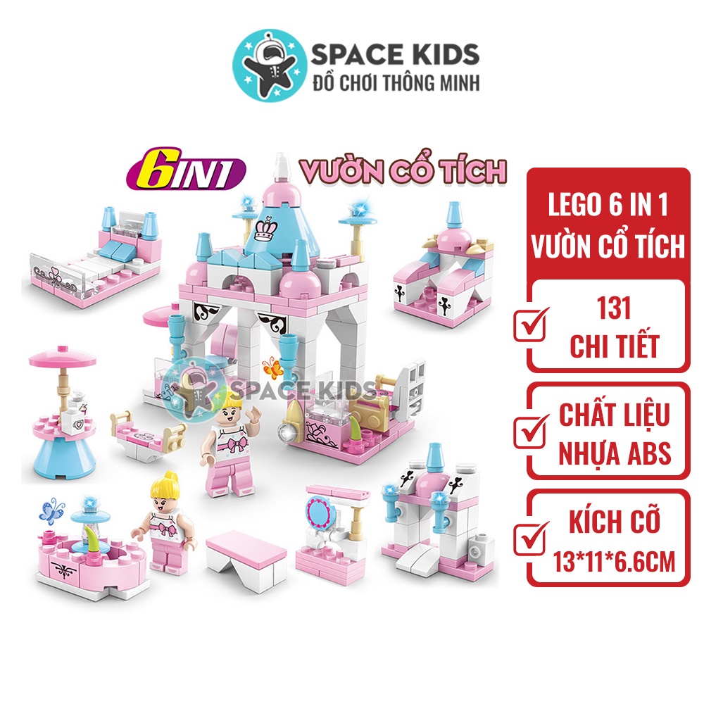 Đồ chơi Lego city 6 in 1 Vườn cổ tích cho bé lắp ráp mô hình, Đồ chơi lắp ghép Lego giá rẻ