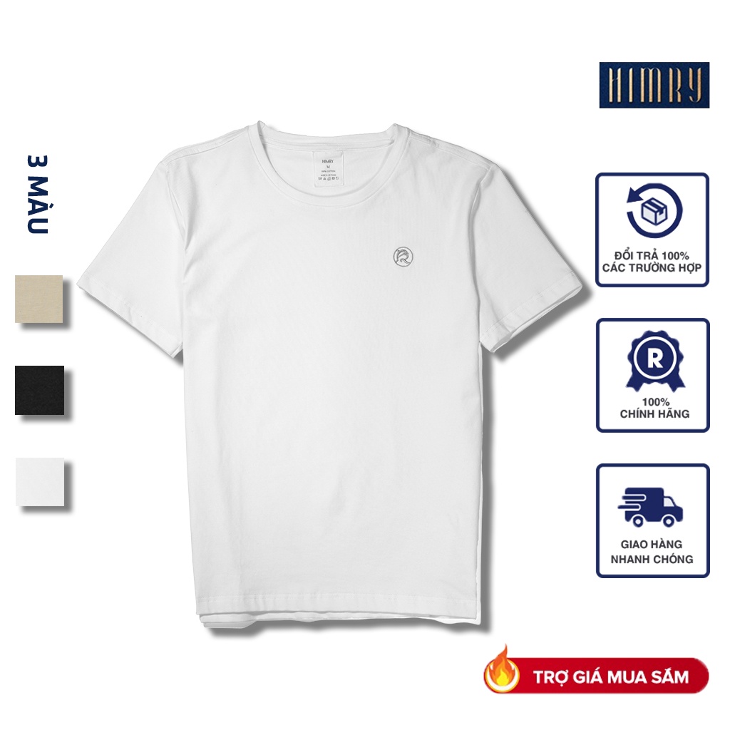 Áo thun nam cổ tròn HIMRY chất cotton cao cấp,màu đen,trắng trẻ trung,lịch lãm | BigBuy360 - bigbuy360.vn