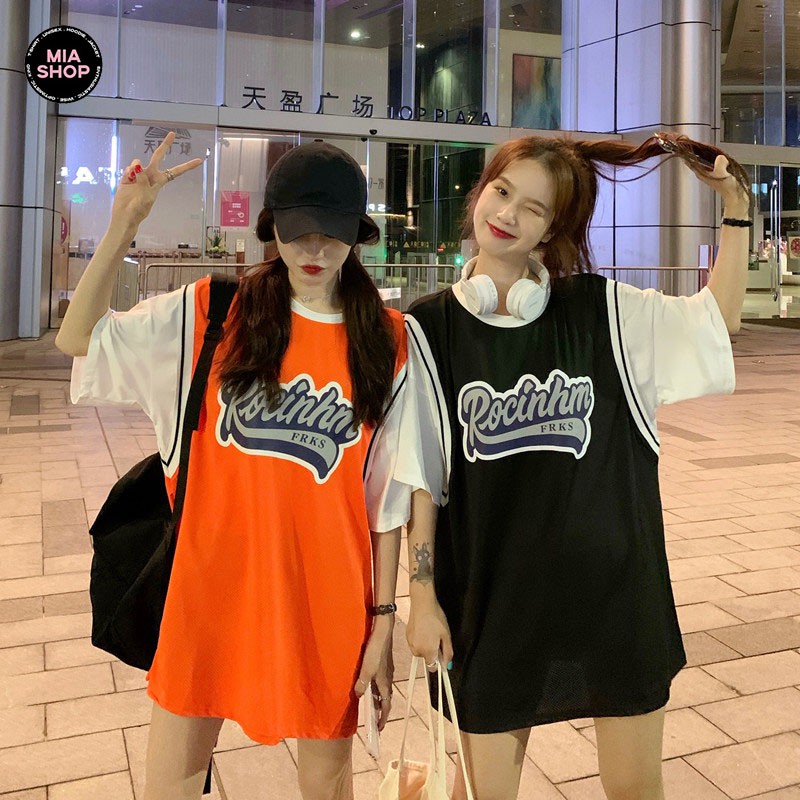 Áo thun tay lỡ MIA, Áo phông nữ form rộng dáng Unisex/Ulzzang, Phối bóng rổ mặc lẻ cặp nhóm hình ROCINHM