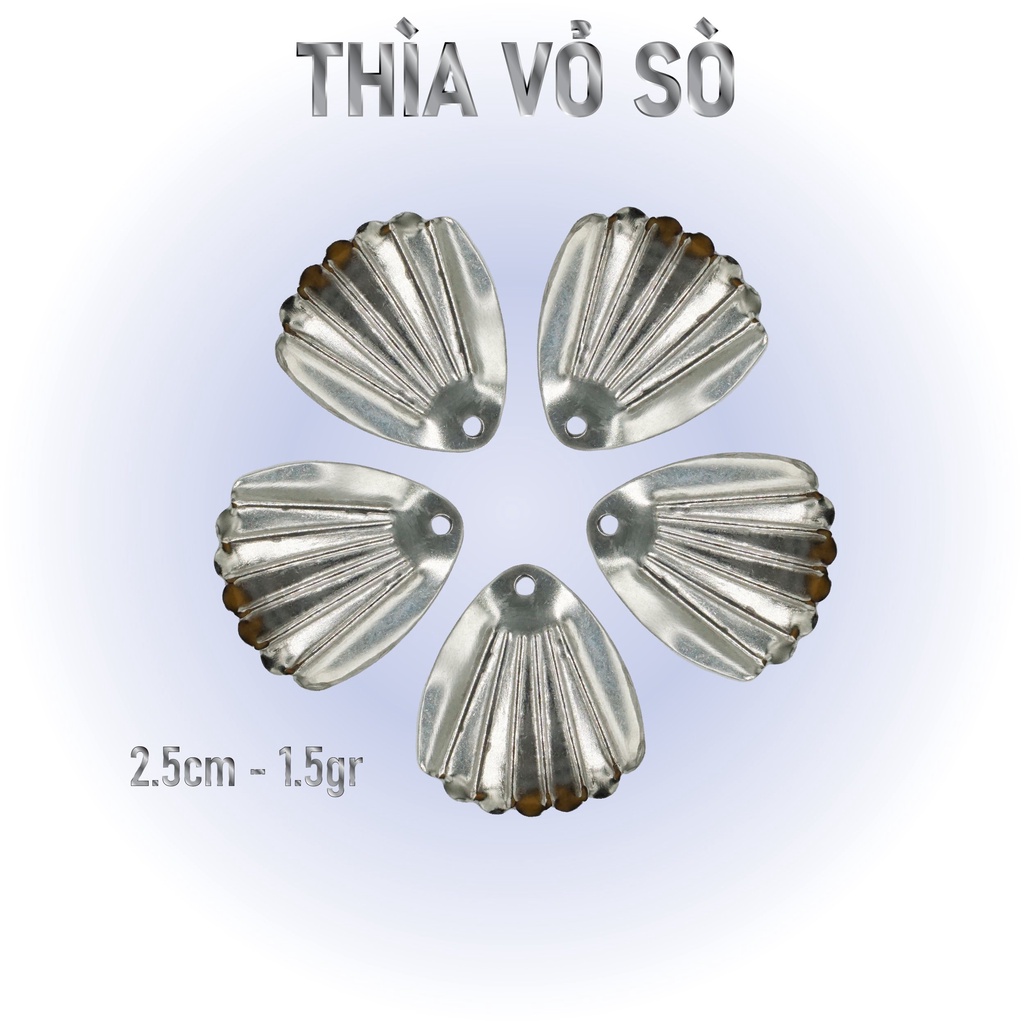 THÌA VỎ SÒ 1.5 GRAM - 2.5 CM - 2CM / Phụ kiện nhái hơi câu lóc Thái Lan