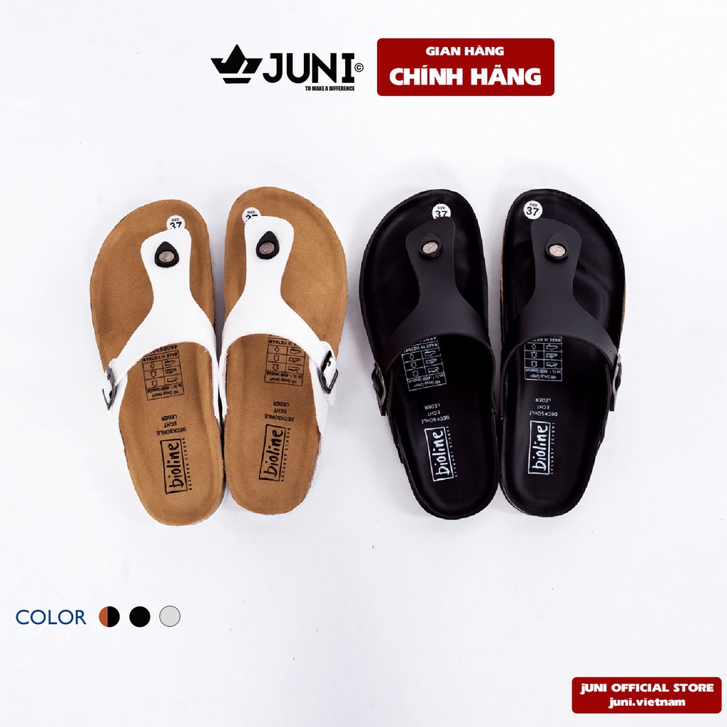 [DA PU-CHỐNG NƯỚC] PU07- Dép sandal xỏ ngón Unisex da PU, đế trấu Bioline Birken - Xuất khẩu châu Âu - Juni Store