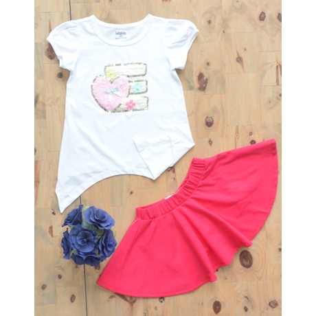 Đồ Bộ Áo Cotton Chân Váy Da Cá Lai Đuôi Cá Trắng