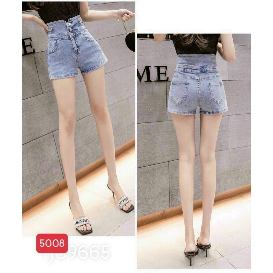 Quần short jean nữ, quần bò nữ ngắn, quần sọt nữ màu xanh lưng cao cá tính phong cách HÀN QUỐC 2021 murad_fashion jn5008