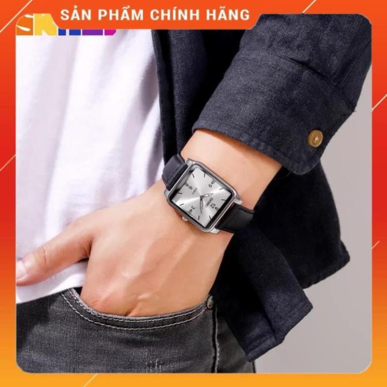 Hàng Cao Cấp -  Đồng hồ- NAM- Skmei mặt vuông 1603 viền vàng đen-Nhật bản  - lỗi 1 đổi 1 | BigBuy360 - bigbuy360.vn
