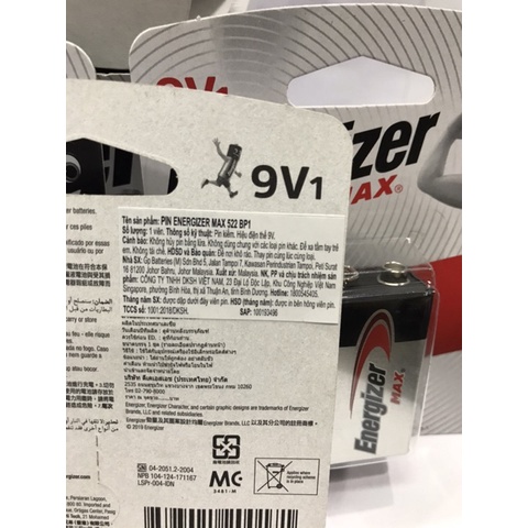 Pin Energizer max 522 Vĩ 1 VIÊN