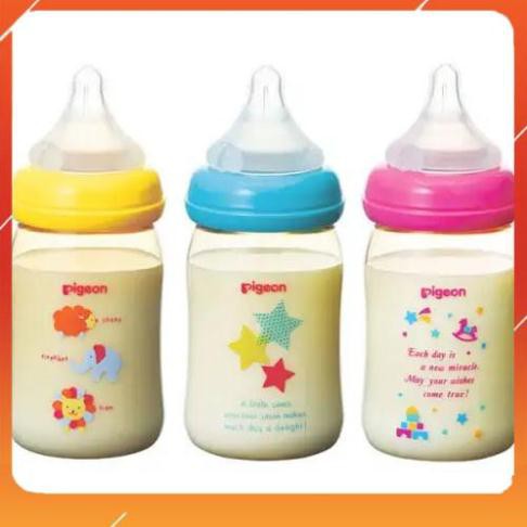 Bình sữa Pigeon Nhật [FREE SHIP_CHUẨN NỘI ĐỊA NHẬT] cổ rộng 160/240ml mâu mới nhất