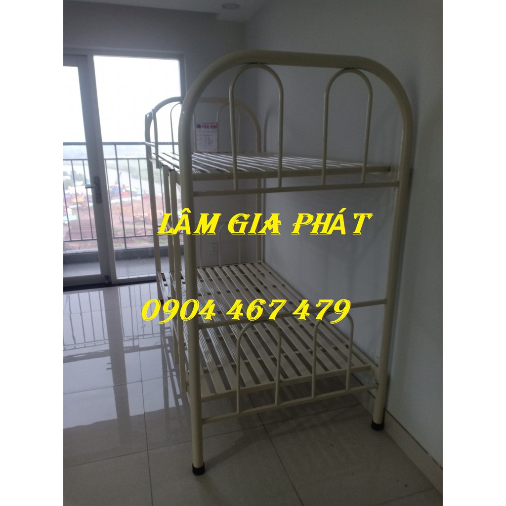 GIƯỜNG SẮT TẦNG ỐNG TRÒN 1M2X1M2 DÀI 2M