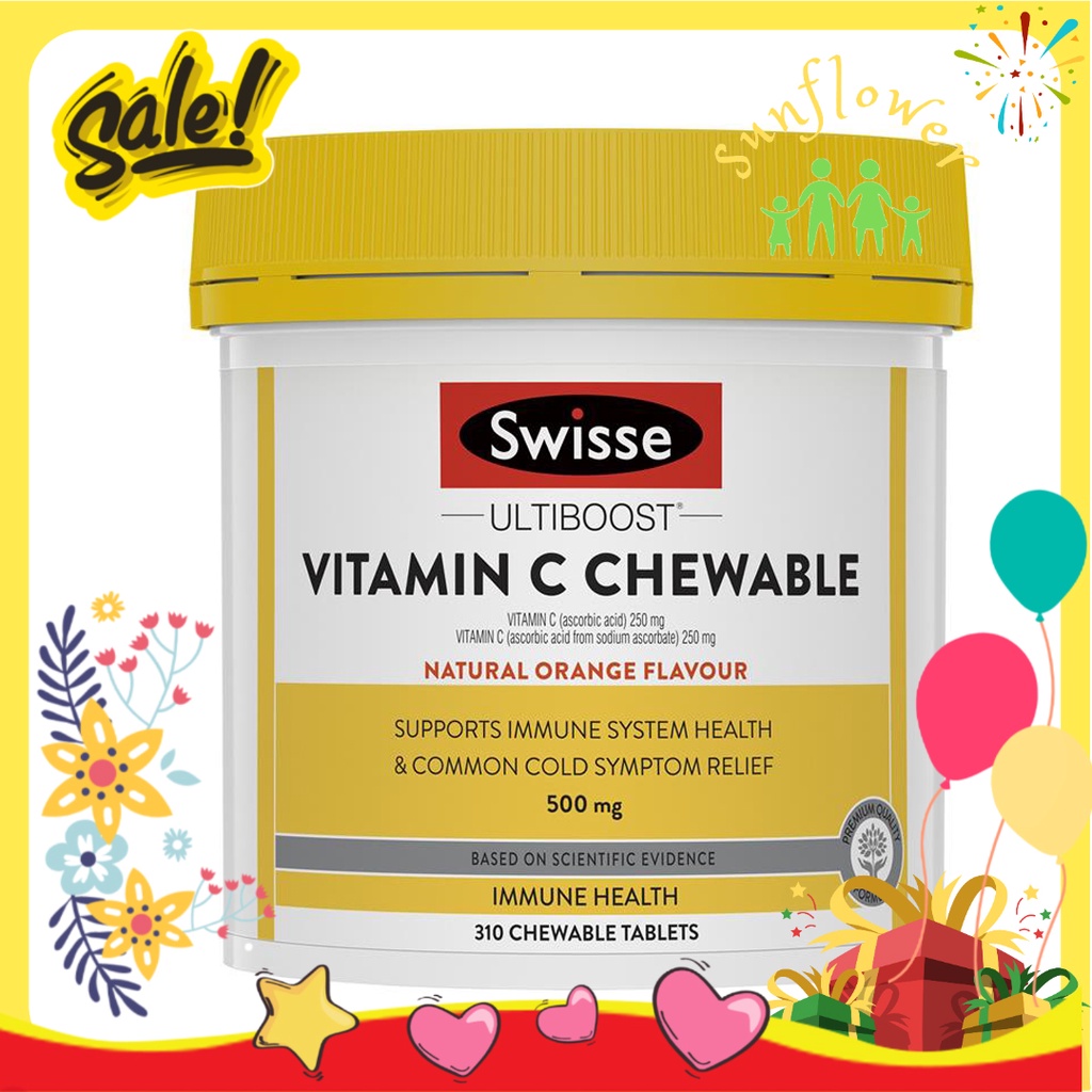 Viên Nhai Vitamin C Swisse 500mg giúp tăng đề kháng Hộp To 310 viên của Úc