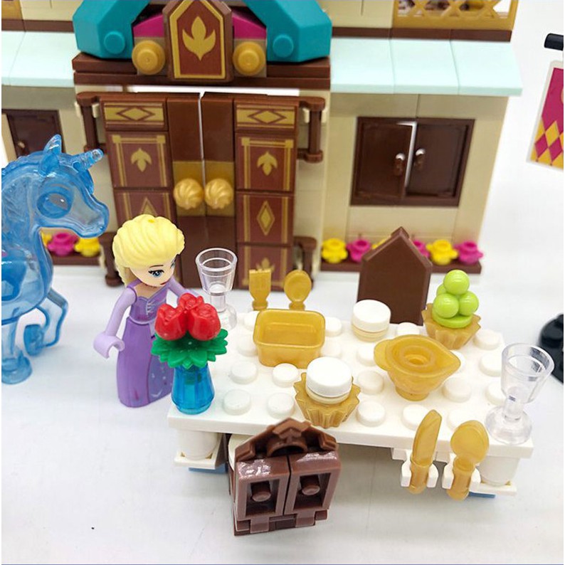 Đồ chơi Lego xếp hình Công chúa Elsa Snow Castle , Lego lâu đài tuyết cho bé gái QT6