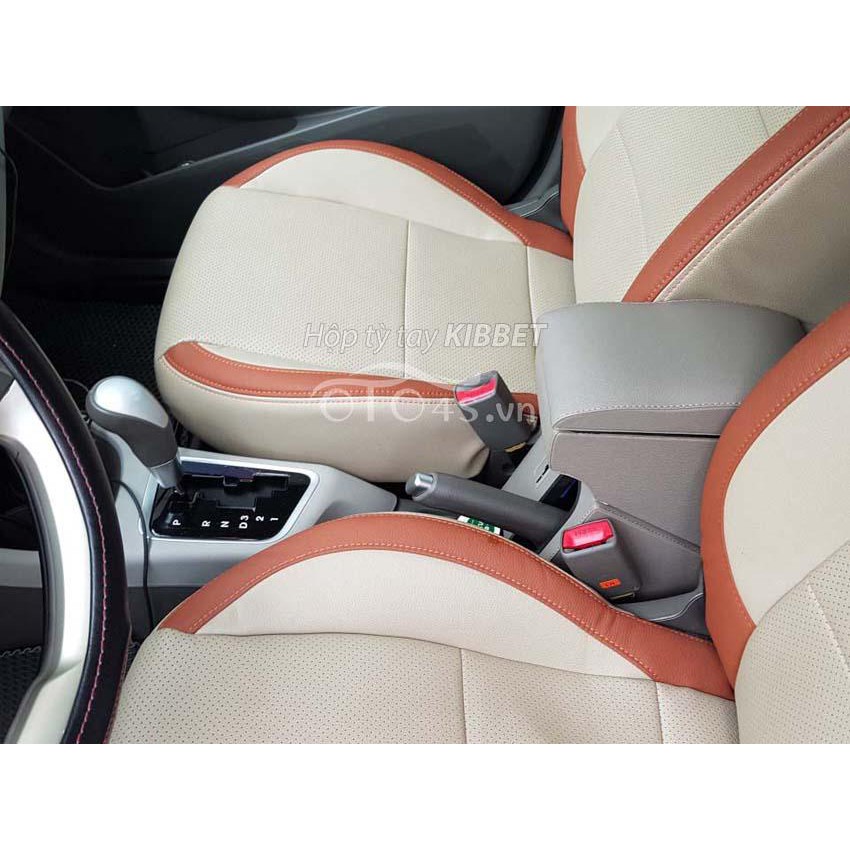 Hộp tỳ tay Kia Morning Kibbet tự lắp loại 1490 thiết kế cắm trụ theo xe không khoan bắt vít có 4 cổng sạc USB  - OTO4S
