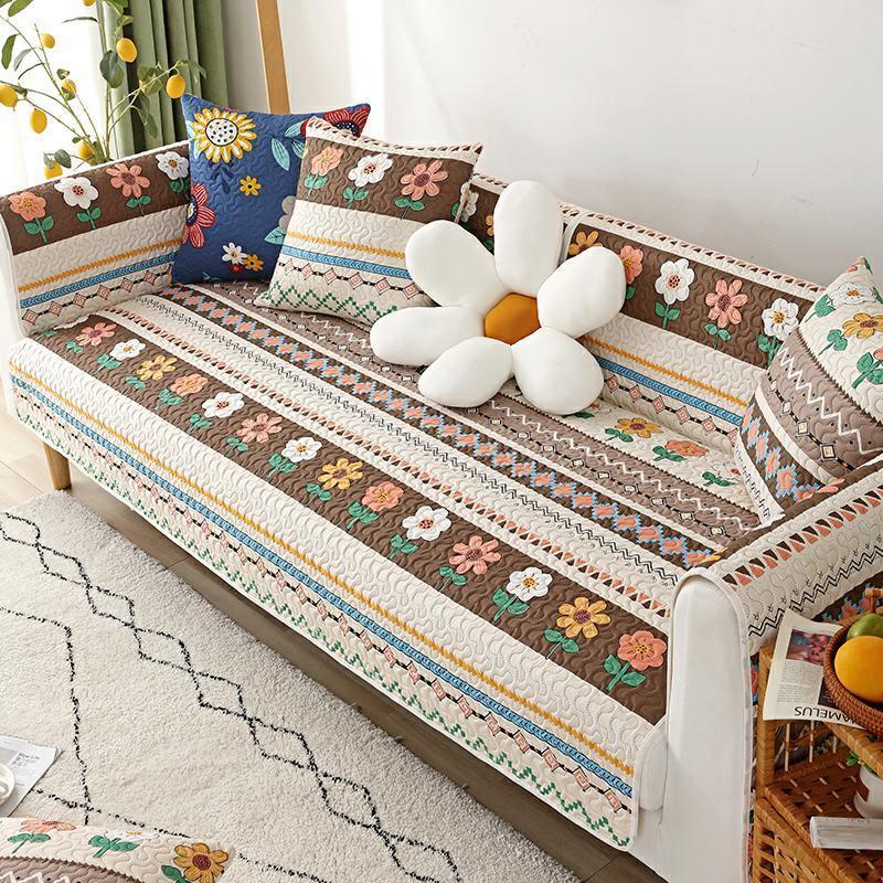 Vỏ Bọc Đệm Ghế Sofa Kết Hợp Bốn Mùa Chống Trượt Thoáng Khí Hiện Đại Đơn Giản