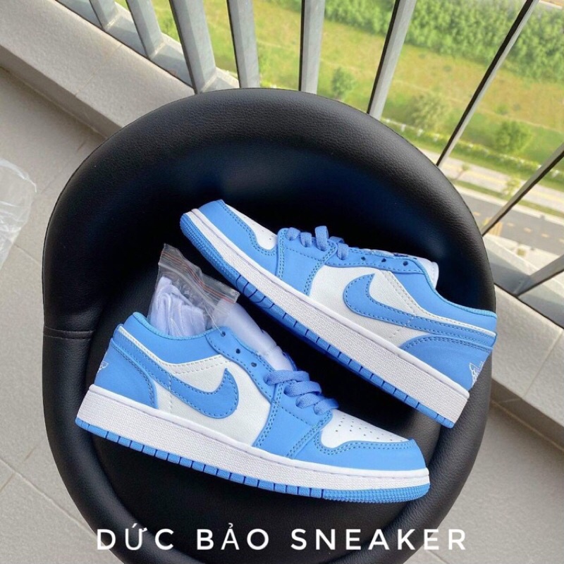 Jordan xanh dương nhạt  .  Giày Jordan 1 cổ thấp ,  thể thao nam nữ sneaker jd1 Full box
