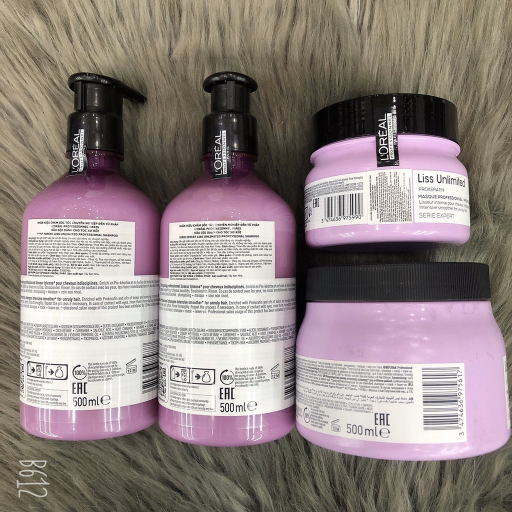 Bộ dầu gội hấp suôn mượt dành cho tóc sơ rối Liss Unlimited Loreal