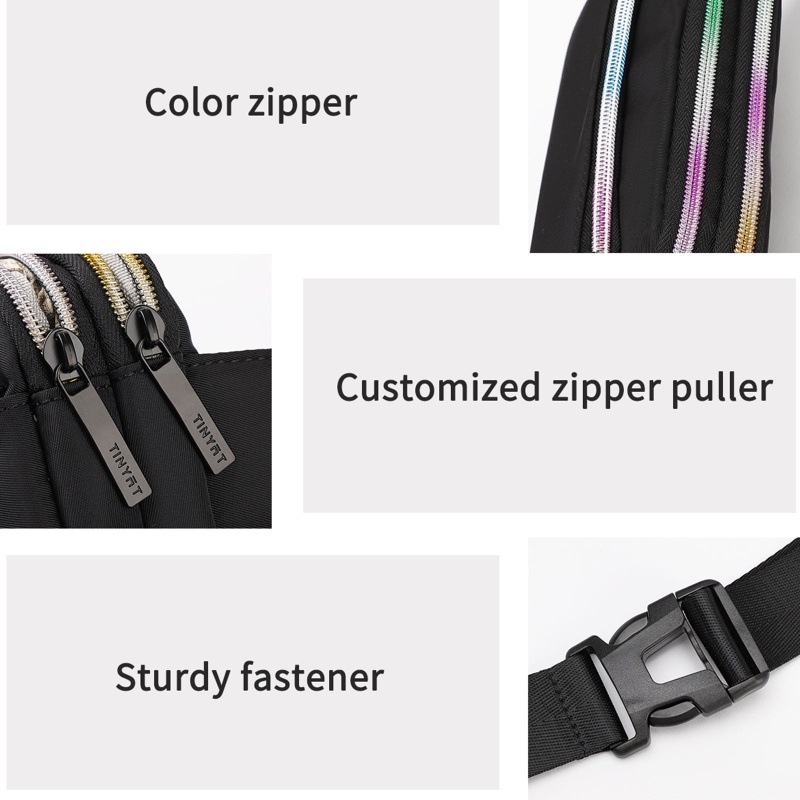 Túi đeo thắt lưng thể thao có khóa kéo thời trang cho nam và nữ