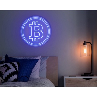 Đèn led neon hình Bitcoin 30cm x 30cm