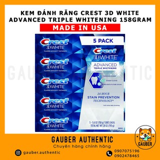 KEM ĐÁNH RĂNG CREST 3D WHITE ADVANCED TRIPLE WHITENING 158G