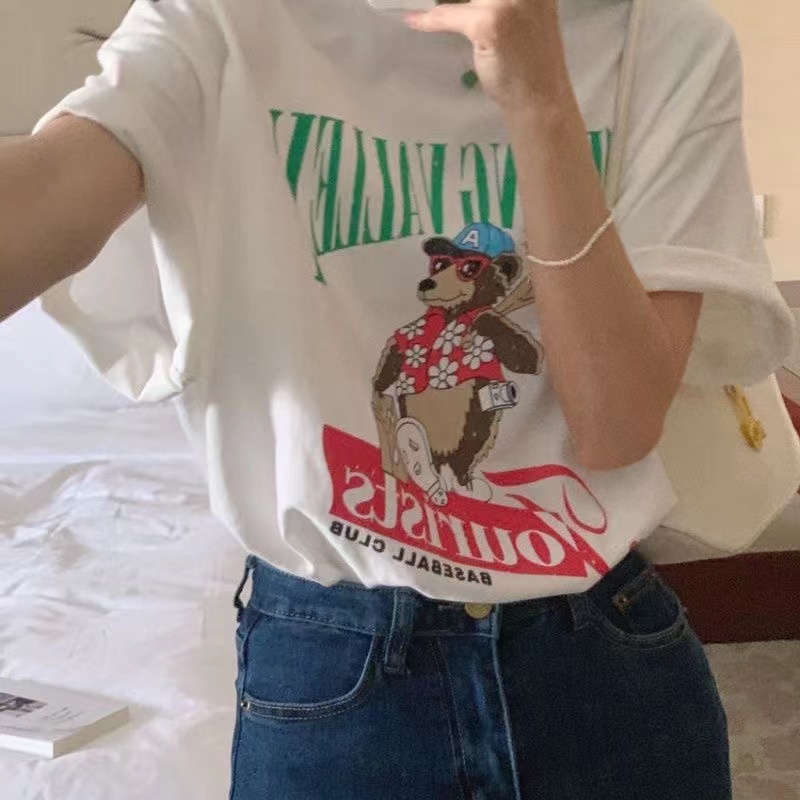 NRVP Áo Thun Tay Ngắn Cổ Tròn Thời Trang Mùa Hè Phong Cách Hàn Quốc Mới