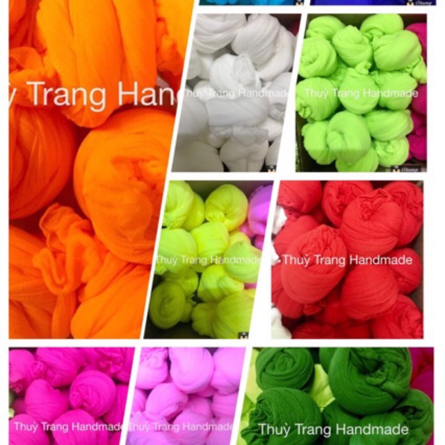 1 Cuộn (2 Sợi Vải Voan Trơn) Làm Hoa Voan Các Màu
