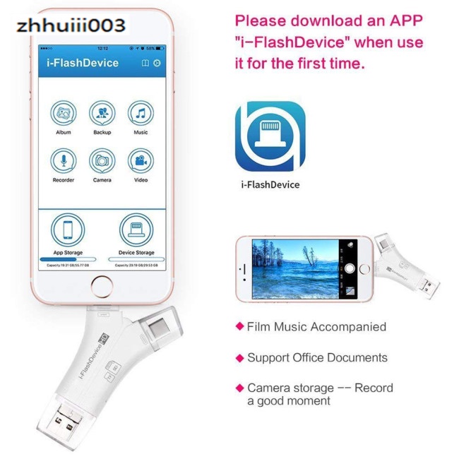 Đầu Đọc Thẻ Nhớ SD/Micro USB/USB Type-c/USB SD 4 Trong 1 Cho iPhone iPad Mac & Android