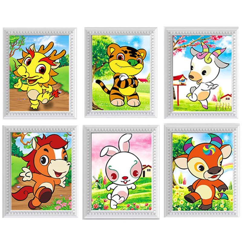 Tranh Đính Đá CÓ KHUNG SẴN - Bộ 12 Con Giáp (25x30cm) | BigBuy360 - bigbuy360.vn