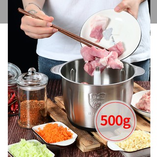 Máy xay thịt, xay rau - củ - quả đa năng cối inox 304 4 Lưỡi Đa Năng, Công suất 250W - BẢO HÀNH 3 THÁNG