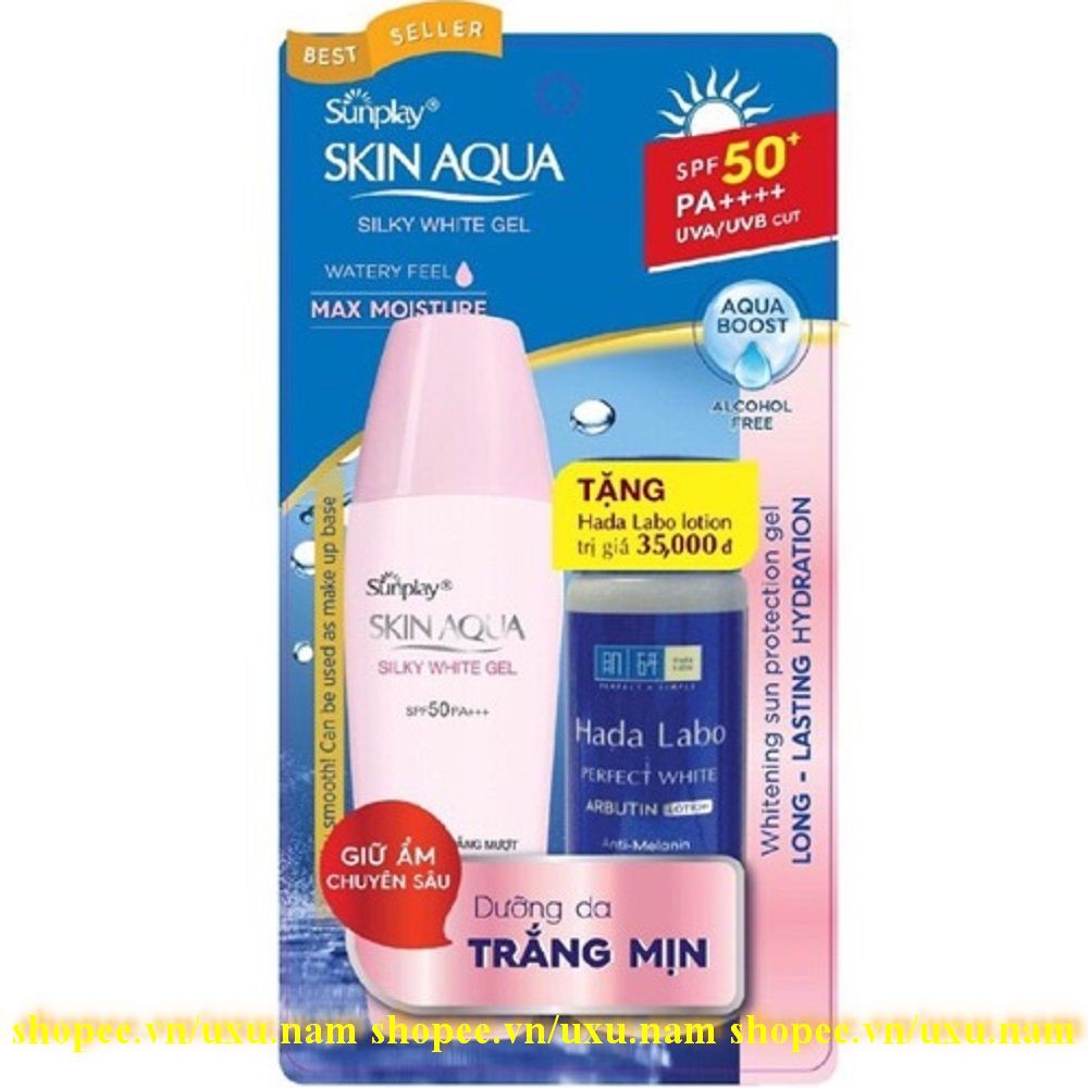 Chống Nắng Dưỡng Da Trắng Mượt Sunplay Skin Aqua Silky White Gel SPF 50 PA+++ chính hãng