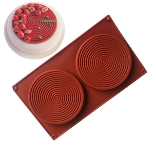 Khuôn Silicone Làm Bánh Mousse/Sô Cô La/Đá 2 Ngăn Hình Tròn Tiện Dụng