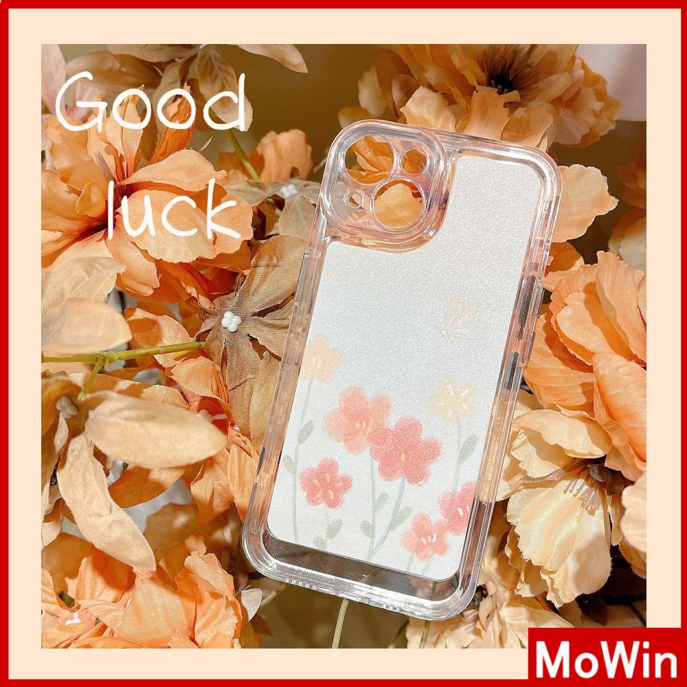 iPhone Case Silicone Soft Case Clear Case Thickened Shockproof Protection Camera Metal Button Elegant Flower Compatible For iPhone 11 Pro Max 13 Pro Max 12 Pro Max 7Plus xr XS Max