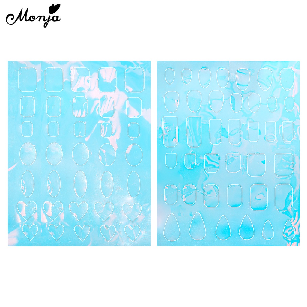 Miếng dán trang trí móng tay MONJA kiểu giấy bóng kính phản quang DIY 3D thời trang dành cho salon