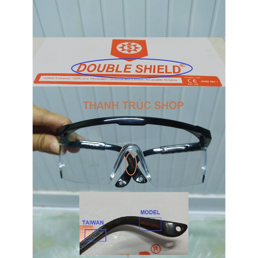 Kính Double Shield  9844A dùng bảo hộ chống bụi mưa gió đi đường... - Có Quà Tặng(Xem Chi Tiết)