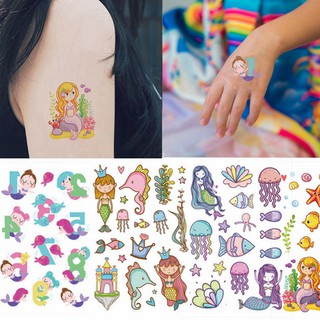 Set 5 Hình Xăm Dán Hình Nàng Tiên Cá 3d Chống Nước