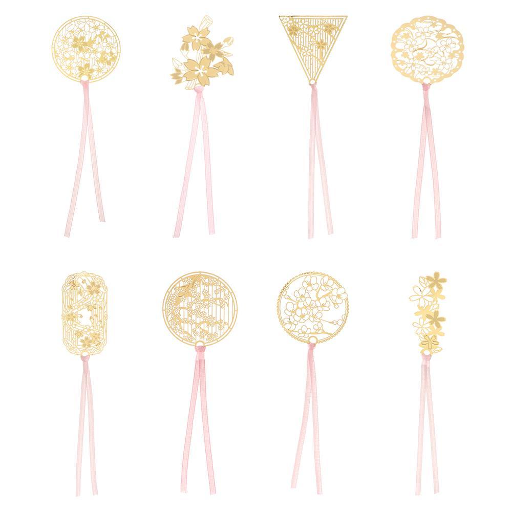 CHOOKEY Bookmark Kim Loại Hình Chiếc Lá Màu Vàng Hồng Dễ Thương