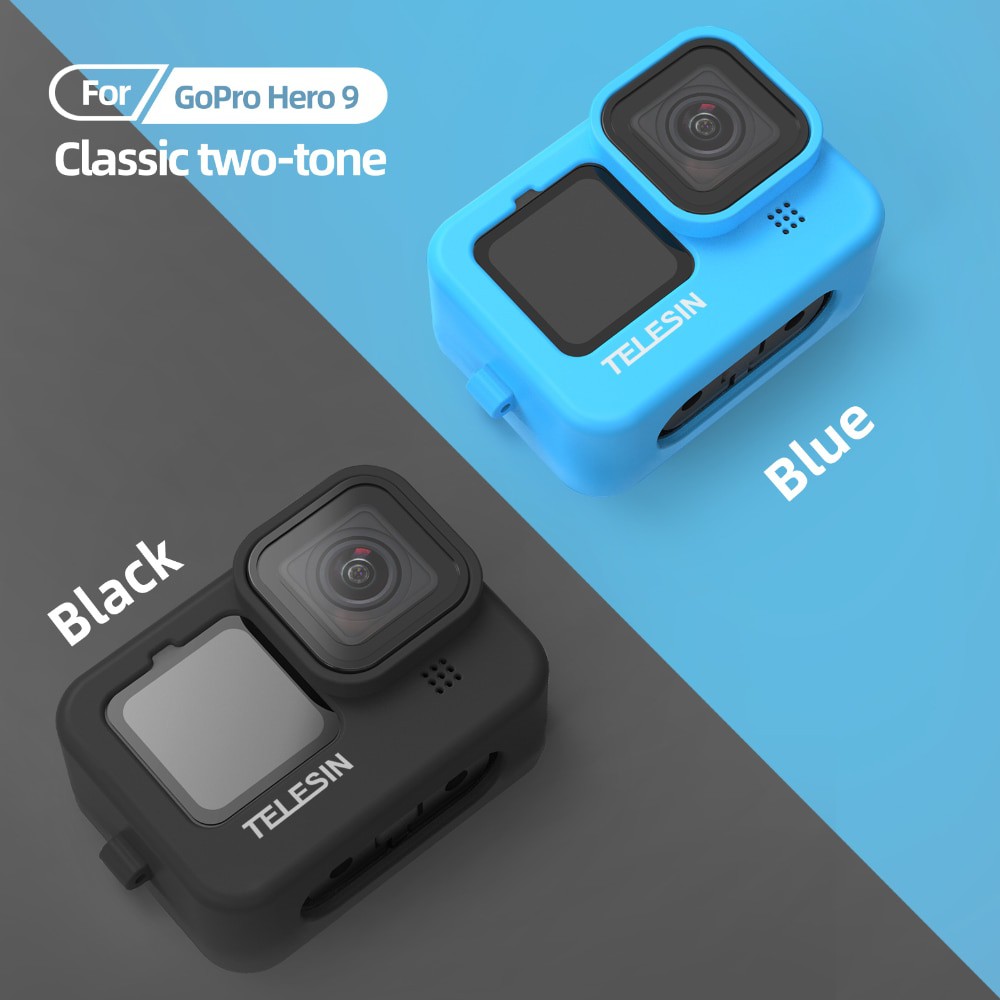 Telesin Vỏ Bảo Vệ Ống Kính Máy Ảnh Hành Trình Go Pro Hero9 Hero 9 Bằng Silicon Có Giác Hút Chống Rơi Cho Gopro Hero 9