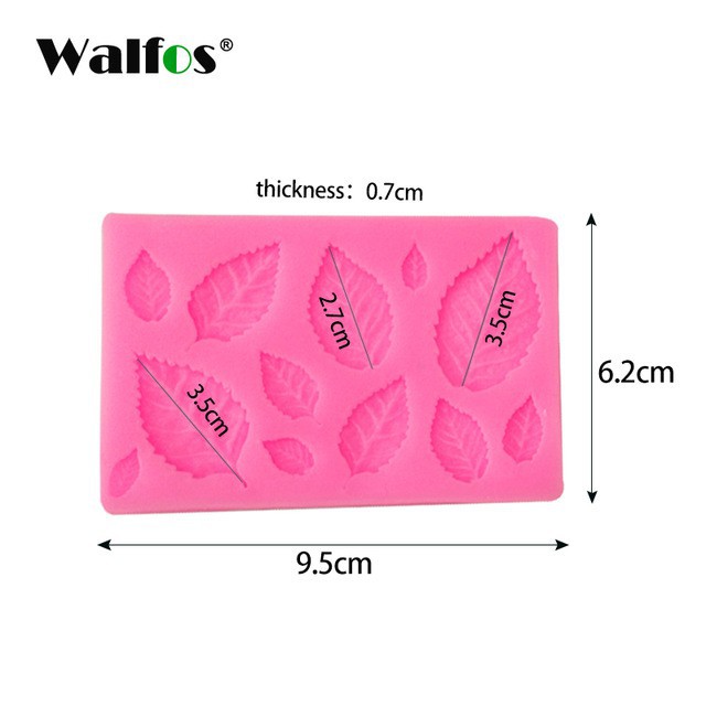 Khuôn Làm Bánh Silicone Walfos Hình Chiếc Lá 3d