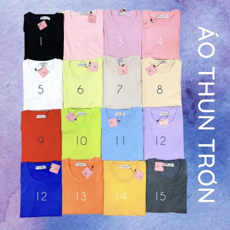 Áo thun trơn nam nữ unisex full size 40-95kg, áo phông đôi, áo lớp, áo nhóm