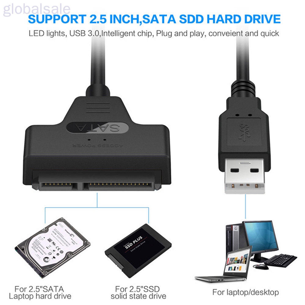 Dây Cáp Chuyển Đổi Ổ Cứng Hdd Sata 3 Sang Usb Ssd 2.5 Inch Với 22 chấu Usb 2.0