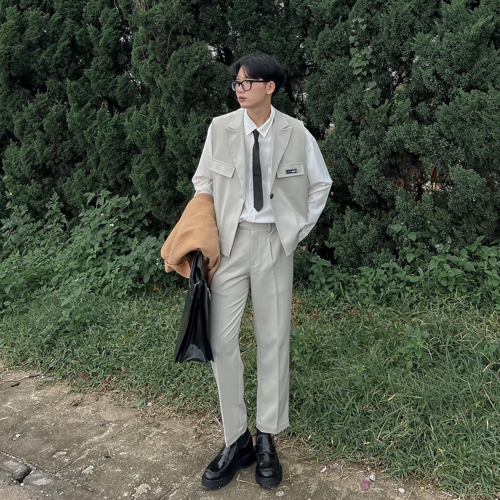 Áo Gile unisex form rộng phong cách Hàn Quốc