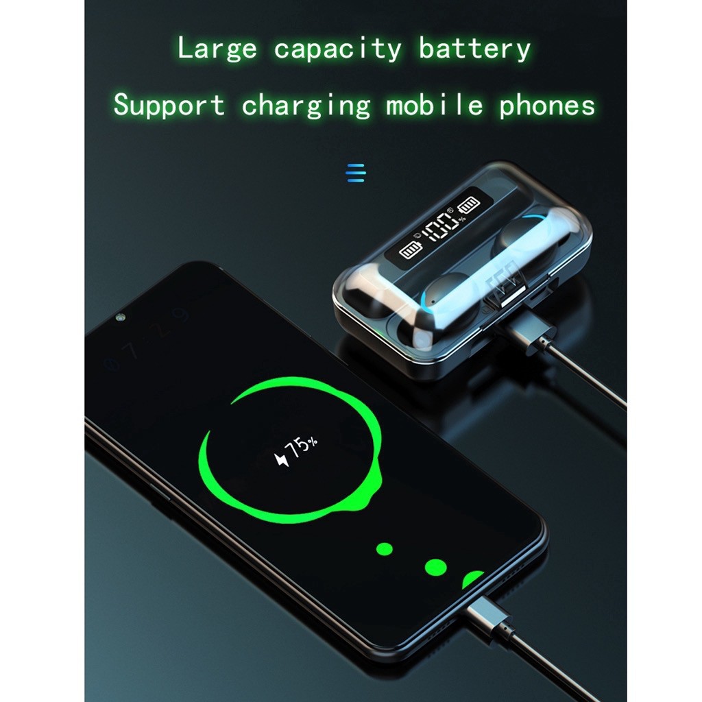 Tai Nghe F9 Pro Bluetooth Không Dây TWS5.0 CNS.365 Bản Quốc Tế Cao Cấp Nhất, Cảm Biến Vân Tay Cực Nhạy, Bảo Hành 1 Đổi 1 | BigBuy360 - bigbuy360.vn