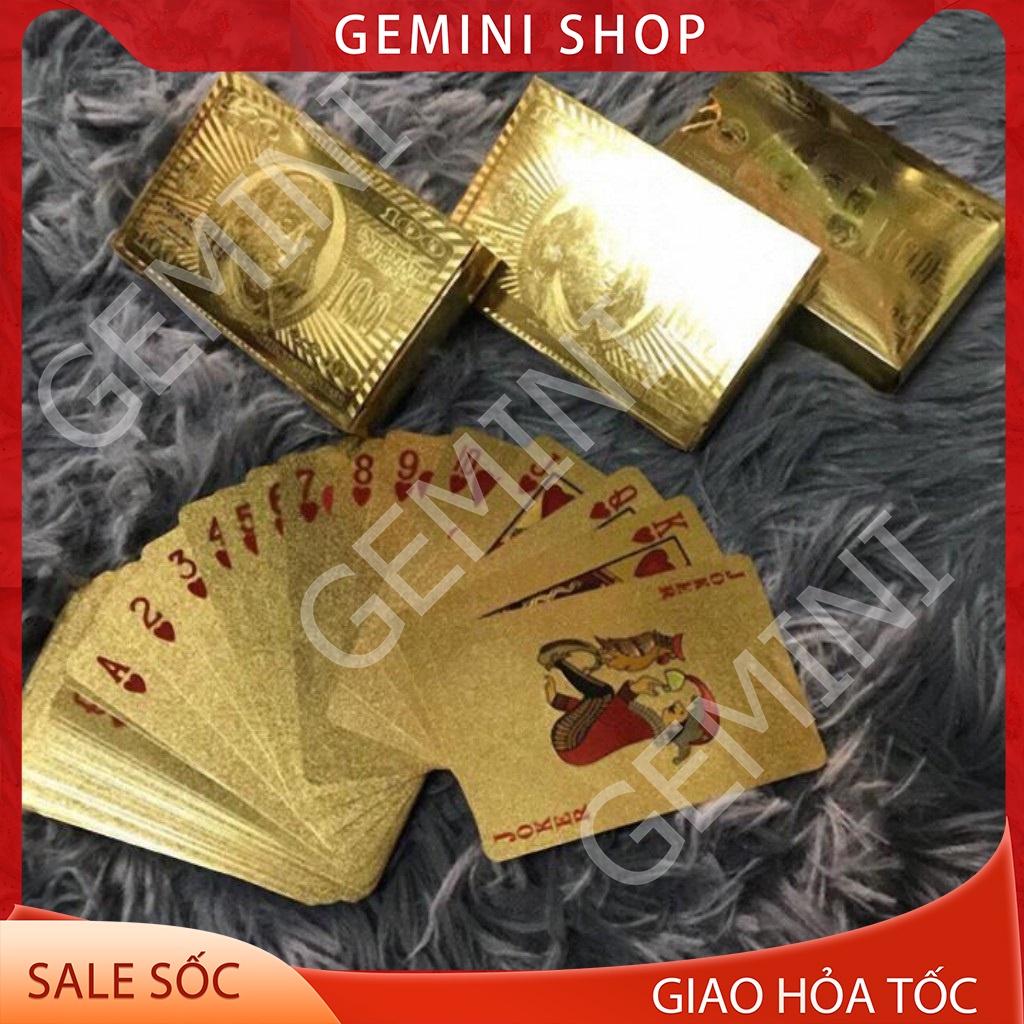 Bộ bài tây tú lơ khơ mạ vàng cao cấp sang trọng chống thấm nước MÃ B1 GEMINI SHOP