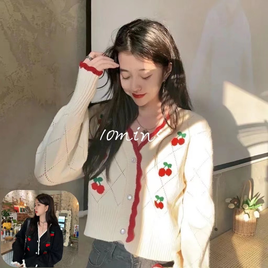 Áo Khoác Cardigan Dáng Ngắn Phong Cách Retro Thời Trang Cho Nữ