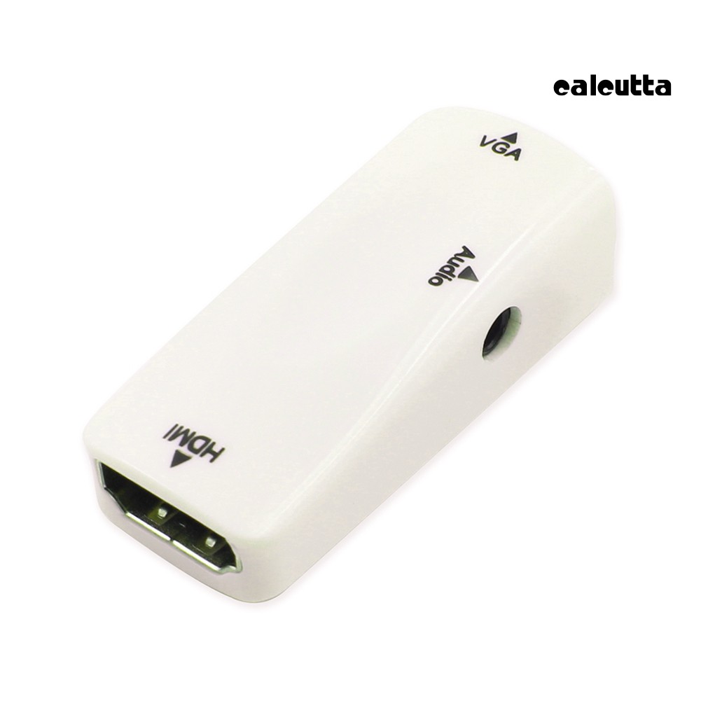 【Ready stock】HDMI Female to VGA Female Adapter with 3.5mm AUX Audio Converter for TV Stick PC