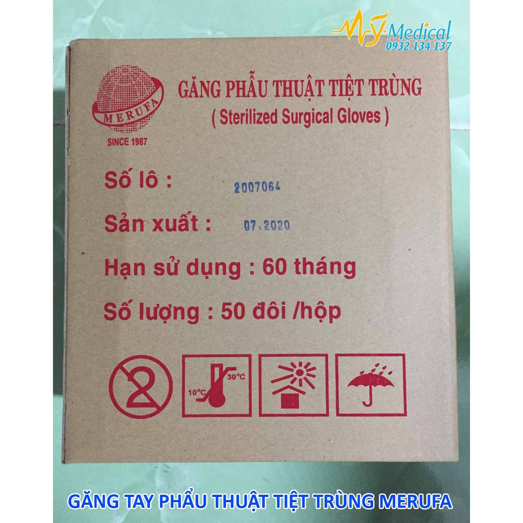 Găng tay phẫu thuật tiệt trùng Merufa