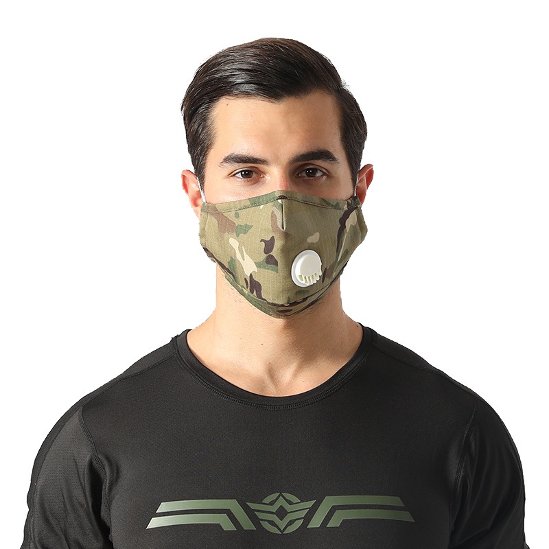 Outdoor Camouflage Cycling Mask Cotton Sports Dustproof Valve Mask