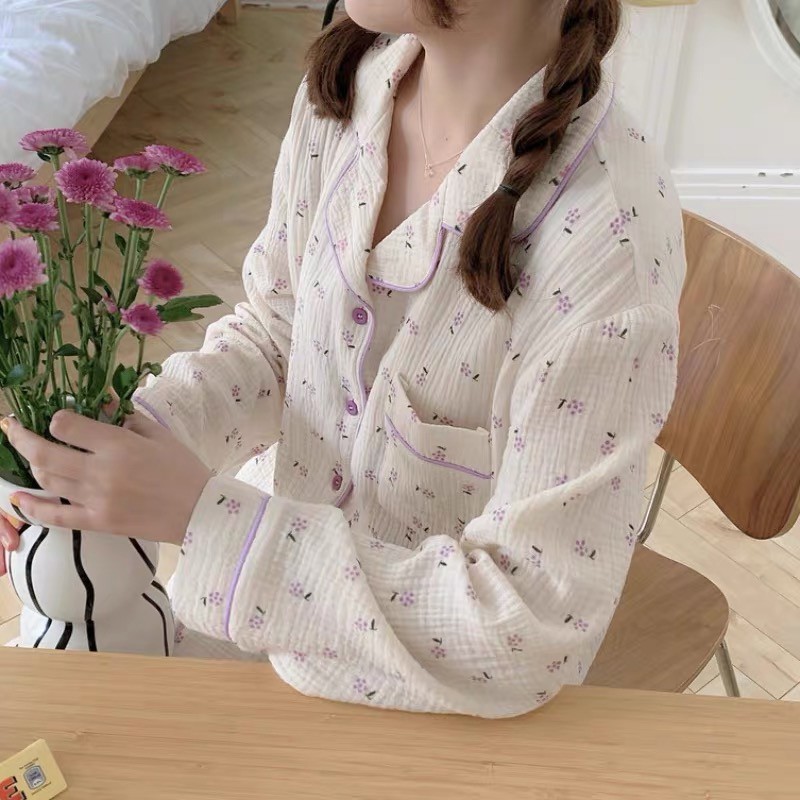 𝗺𝗶𝗲 𝘀𝘁𝘂𝗱𝗶𝗼 - Bộ mặc nhà viền tím