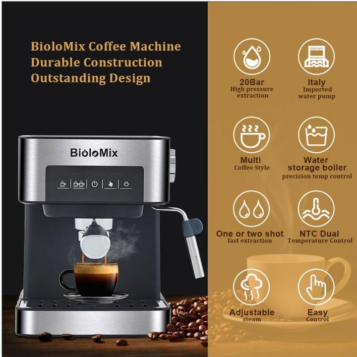 [GIÁ SỐC - HÀNG CHÍNH HÃNG] Máy pha cà phê Espresso, thương hiệu Mỹ BioloMix CM6863 - HÀNG NHẬP KHẨU